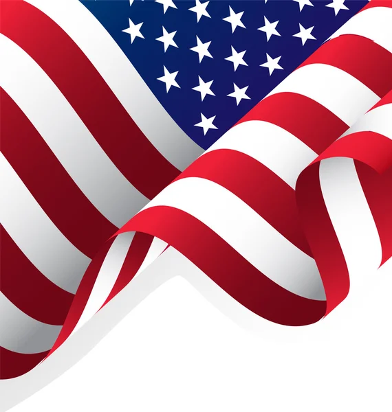 Sventolando bandiera americana vettoriale — Vettoriale Stock
