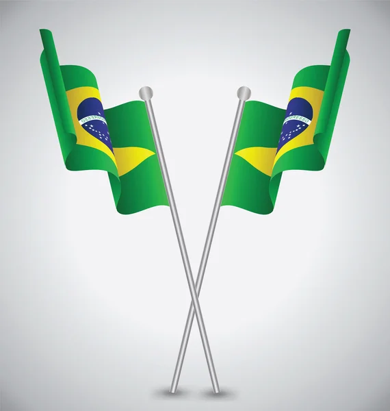 Brasil ondeando bandera — Archivo Imágenes Vectoriales