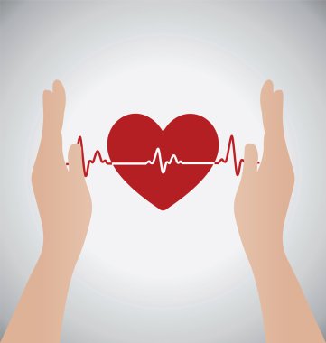 Kalp kalp atışı Electrocardiograph, tıbbi kavramı Holding eller