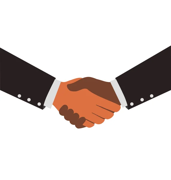 Zwei Diversity-Geschäftsleute beim Händeschütteln — Stockvektor