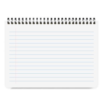 Gerçekçi defter Boyutu A4 yatay çizgi ile