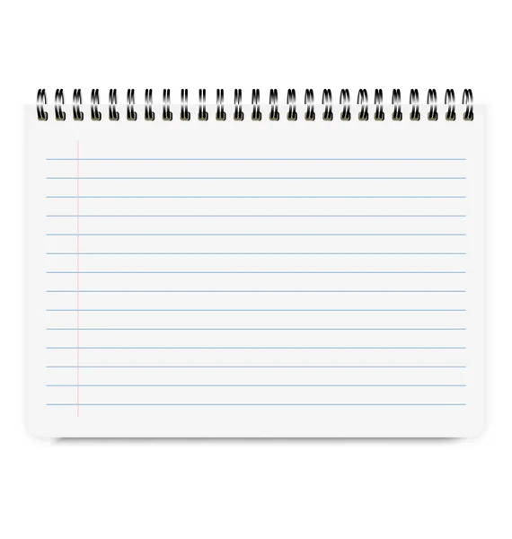 Gerçekçi defter Boyutu A4 yatay çizgi ile