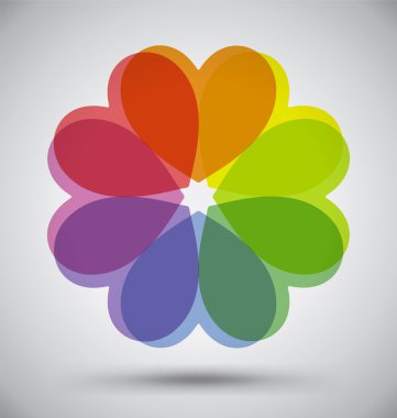 Soyut renkli spektrum çiçek kalp