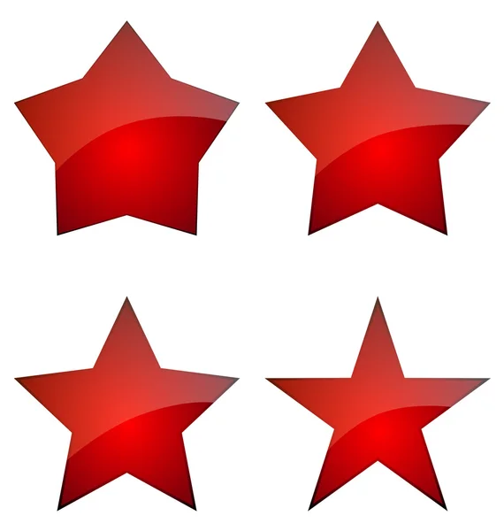 Set Of Red Gensy Stars, Icon Vector Design — стоковый вектор