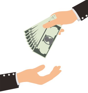 Başka bir kişiden, ekonomi kavramı para Bill alma iş el