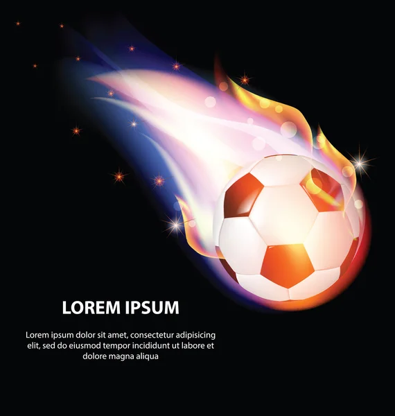 Ізольована вогонь футбольного м'яча або футбол символ з зірками — стоковий вектор
