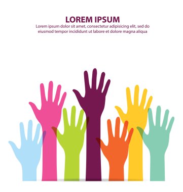 Many Colorful Hand Up Background