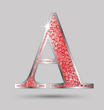 Bir kırmızı Lal Glitter büyük harf