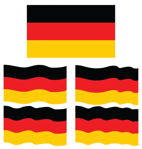Płaskie i macha flagą Niemiec — Wektor stockowy