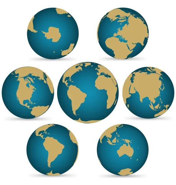 A forgatható Globe kontinens — Stock Vector