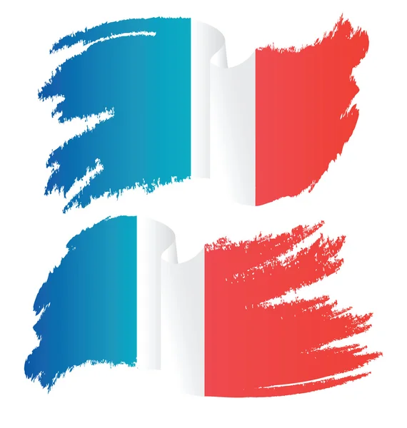 Pincel ondeante Stroke Bandera de Francia — Vector de stock