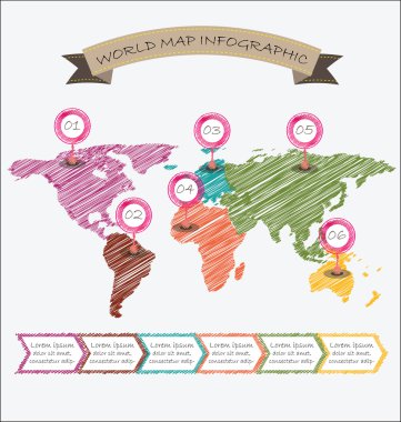 Dünya harita illüstrasyon infographics geometrik tasarım kroki
