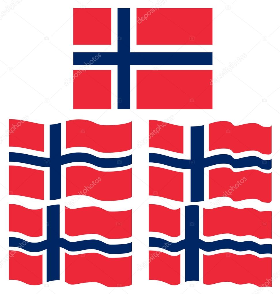 Flat and Waving Flag of Norway