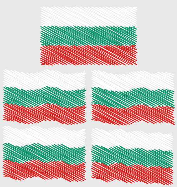 Flat and Waving Flag of Bulgaria