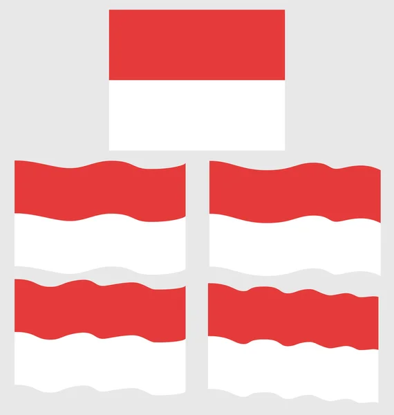 Platt och viftande flagga Monaco — Stock vektor