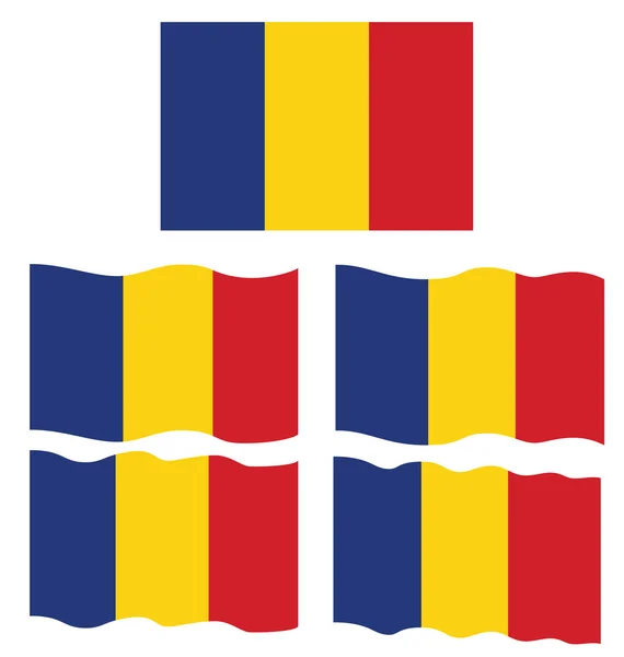 Lapos és integetett zászló, Románia — Stock Vector