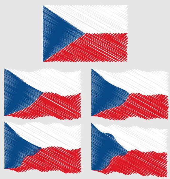 平，挥舞着国旗的捷克共和国 — 图库矢量图片