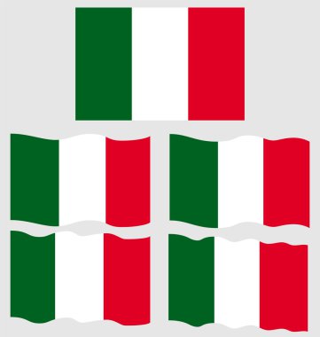 İtalya'nın düz ve dalgalanan bayrak