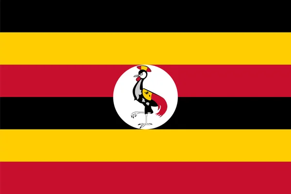 Standard-Proportionen für Ugandas Flagge — Stockvektor
