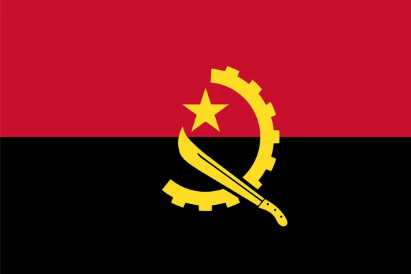 标准尺寸的安哥拉国旗 — 图库矢量图片