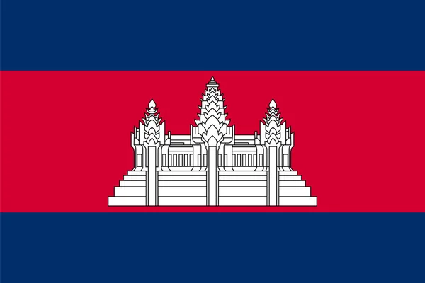 Proporciones estándar para la bandera de Camboya — Vector de stock