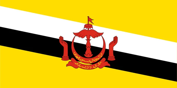 Proporções padrão para Brunei Darussalam Bandeira — Vetor de Stock