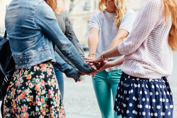 Teen girls hanging out