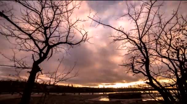 Time lapse coucher de soleil ciel — Video