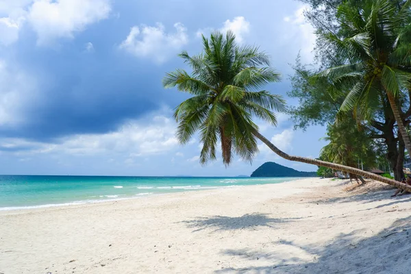 コココナッツの木やヤシの木 トンプーン省のThung Wua Laen Beach 熱帯ビーチの海辺と青い空の視点 — ストック写真