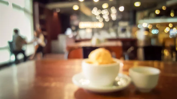 Affogato Dondurma Kahve Ile Bulanık Kafe Kafe Vintage Tarzı — Stok fotoğraf