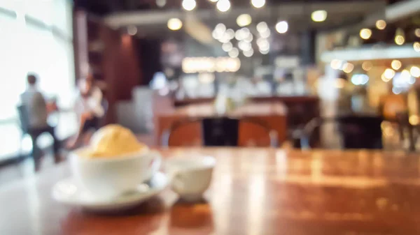 Café Blur Com Sorvete Affogato Café Estilo Vintage — Fotografia de Stock