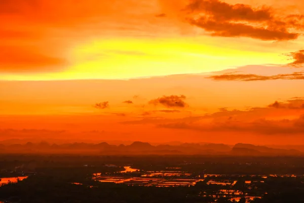 Смотровая Площадка Горы Мутси Провинции Чомпхон Таиланд Время Захода Солнца — стоковое фото