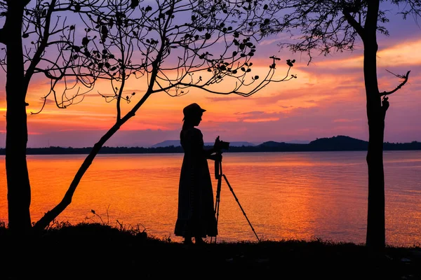 Praia Tropical Beira Mar Hora Pôr Sol Laem Hua Mong — Fotografia de Stock