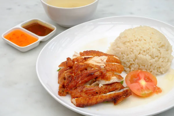 Grilled Chicken Rice Table — Stok Foto