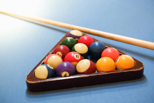 Bilardo Masasındaki Bilardo Toplarını Kapatın — Stok fotoğraf