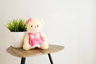 Masadaki oyuncak ayı.