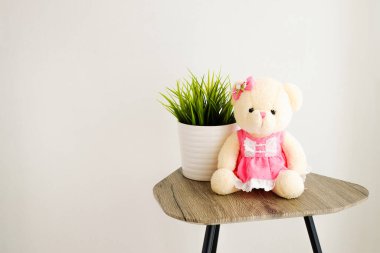 Masadaki oyuncak ayı.