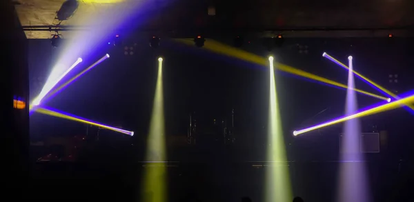 Des Lumières Scène Floues Abstraites Des Projecteurs Sur Concert Événement — Photo