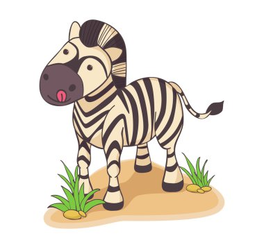 Hand drawn illustration of Zebra clipart