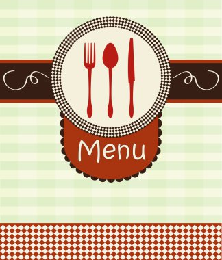 Kapak menü mutfak eşyaları ile