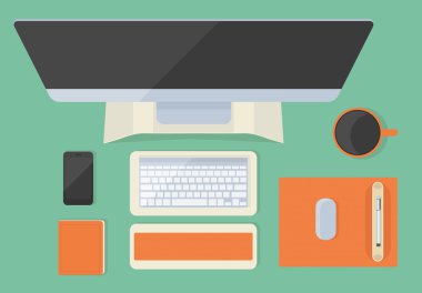 Modern düz ofis masaüstü