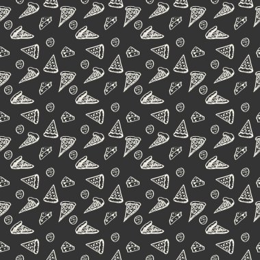 Pepperoni pizza tek renkli desen