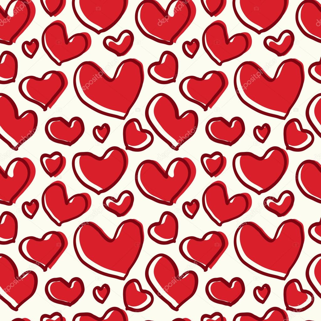 Pattern red heart with a thick line