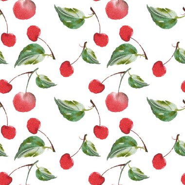 Kiraz suluboya desen