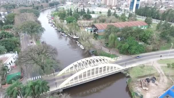 Tigre, Buenos Aires Riverside drone widok. — Wideo stockowe