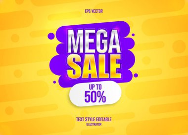 Mega Satış 3d Metin Biçimi Şablon Tasarımı