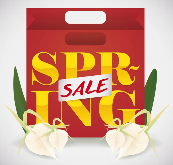 Shopping Bag for Spring Sales Season, Vector Illustration — Stockový vektor