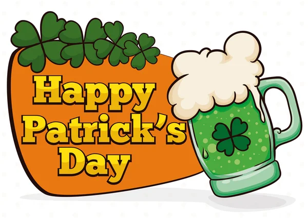 St. Patrick 's Iniciar sesión Dibujos animados de colores Estilo, Vector Ilustración — Vector de stock