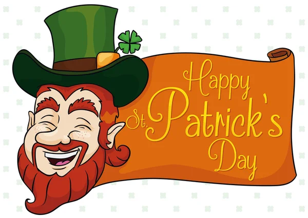 Traditionella Happy Leprechaun för St Patrick ' s Day, vektor illustration — Stock vektor