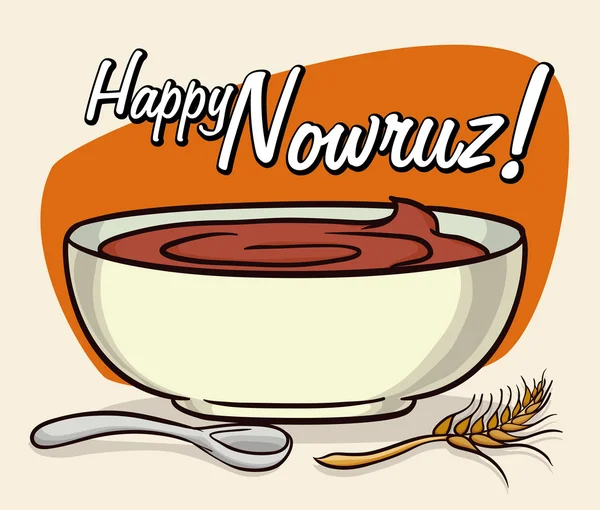 Delicious Samanu for Nowruz Holiday, Vector Illustration — ストックベクタ